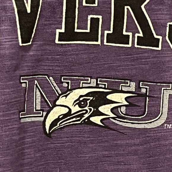 Niagara University short sleeve purple T-shirt.  NWT  Size L football - Picture 6 of 7